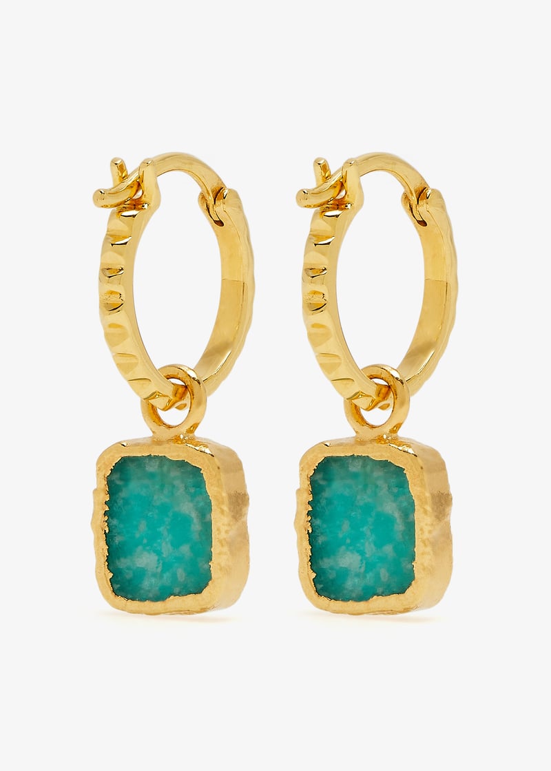 Missoma Jewelry Missoma Rhodochrosite Earrings Gold Huggies