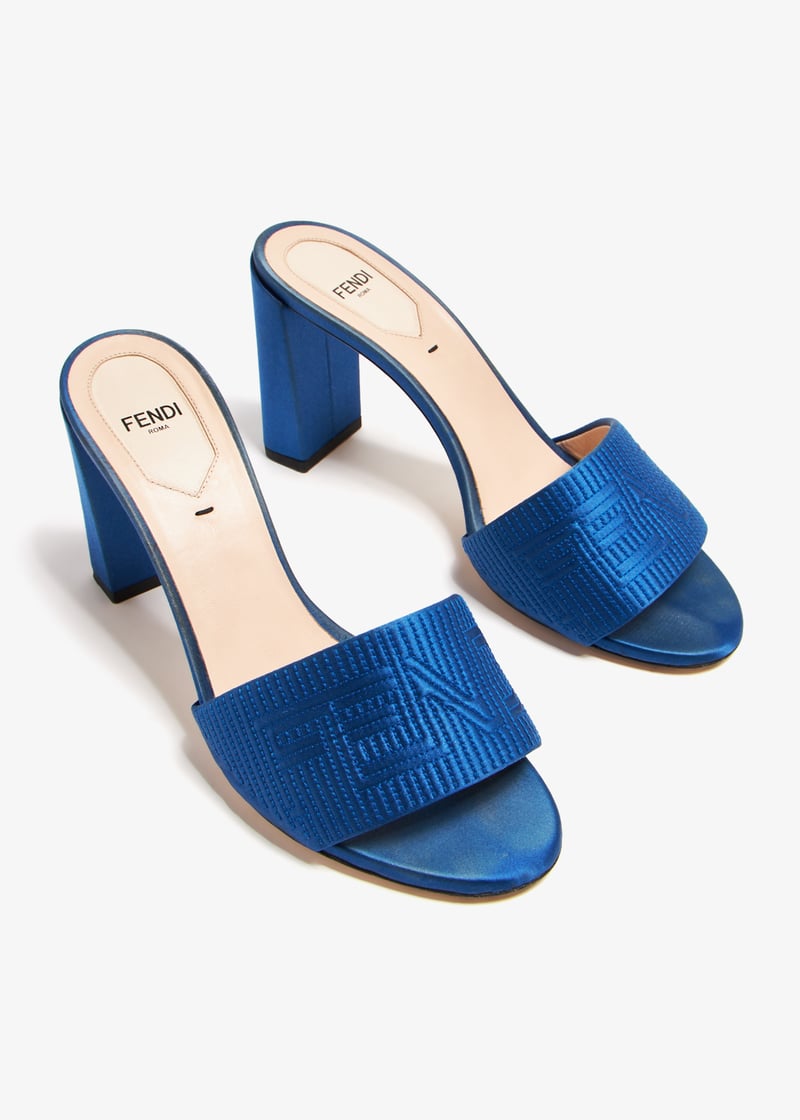 FENDI Pre-Loved Logo sandals for Women - Blue in Qatar