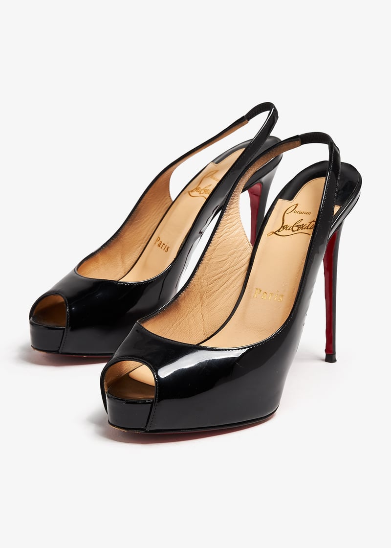 全日本送料無料 Christian Louboutin Pre-Loved Private Number Sling 120 pumps ハイヒール/パンプス