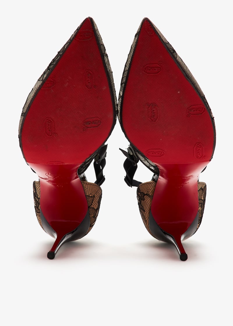 Christian Louboutin Pre-Loved Hot Jeanbi 100 lace pumps for