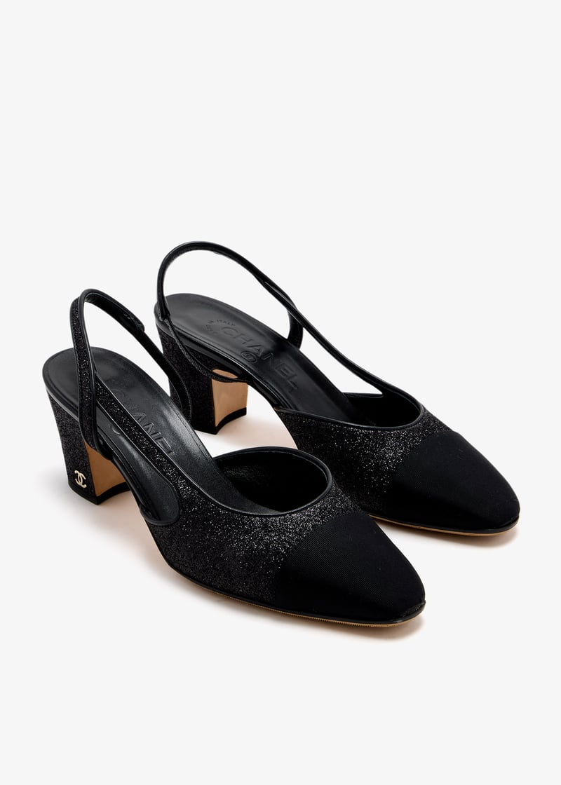 Chanel Pre-Loved CC Glittered slingback pumps for Women