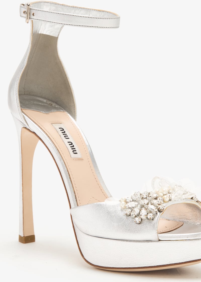 激安本物 Miu Miu Pre-Loved Women for sandals Crystal-embellished その他