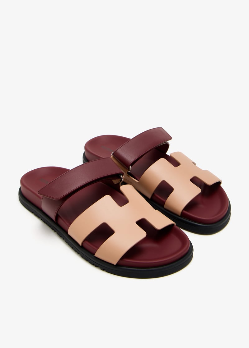 入手困難♪【HERMES】パリ シプレ calfskin burgundy sandals Hermès Paris Chypre Calfskin Burgundy Sandals |