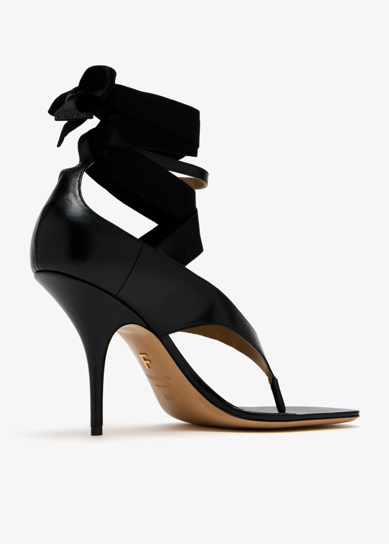 シューズ・サンダルその他 FERRAGAMO Woman Heeled sandals Black 01F024 760273 001 Ferragamo Ribbon sandals for Women - Black in UAE | Level Shoes