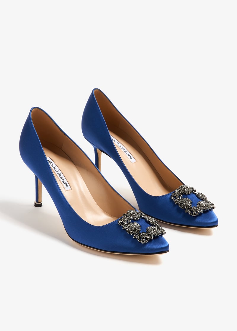 Manolo Blahnik Hangisi satin pumps for Women - Blue in UAE