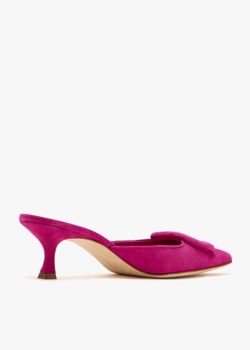 MANOLO BLAHNIK 25SS ピンクメイセイル50スエードミュールヒール Manolo Blahnik Maysale mules for Women - Pink in UAE | Level
