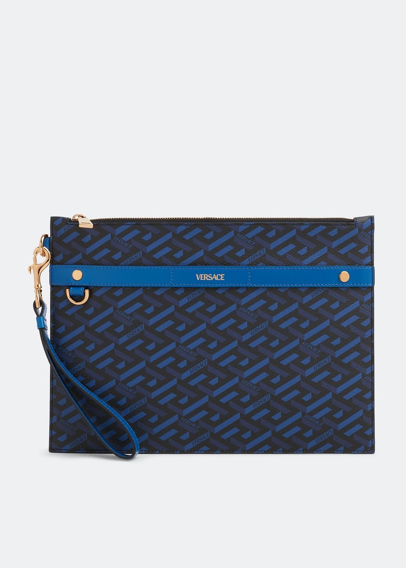 Versace La Greca Signature pouch for Men - Black in UAE