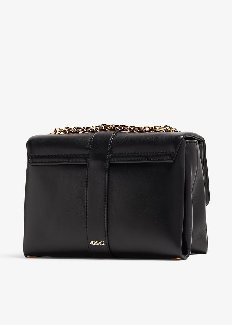 【関税&送料込】Versace Black Nappa Leather Kleio Shoulder B Kleio Quilted Mini Bag Red | VERSACE US