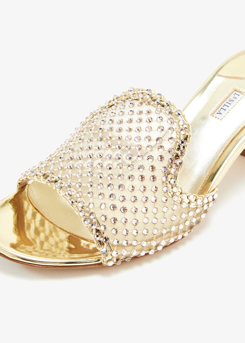 サンダル・ミュール LE SILLA GILDA SANDALS IN CRYSTAL-EMBELLISHED MESH GILDA SANDAL 110 mm NERO/CRYSTAL | Le Silla