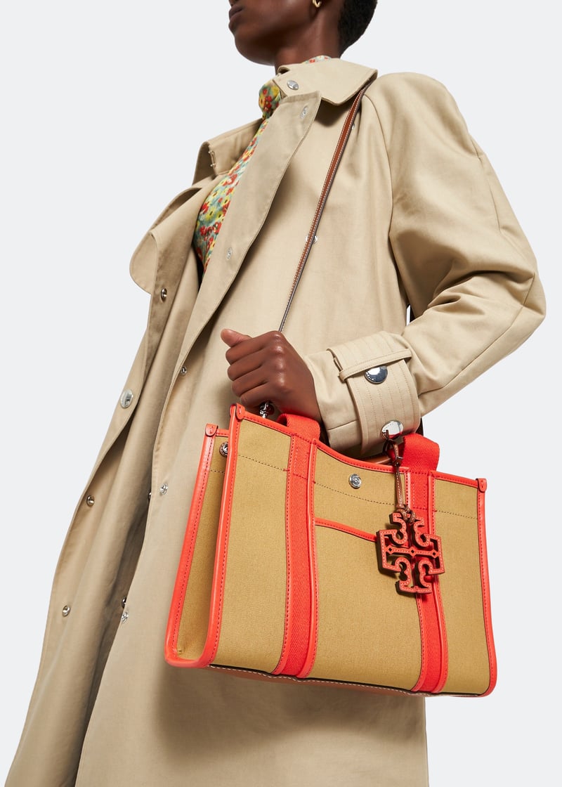 ★ TORY BURCH ★ TWILL SMALL TORY TOTE トートバッグ Tory Burch Small Twill Tory tote bag for Women - Brown in