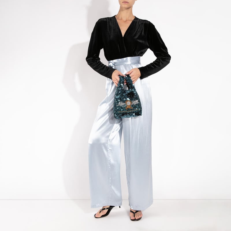 関税なし/ANYA HINDMARCH / Mini Tote After Eight in Dark Teal Anya Brands After Eight® Mini Tote | Anya Hindmarch UK