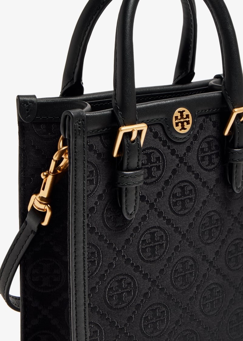 Tory Burch T Monogram mini tote bag for Women - Black in