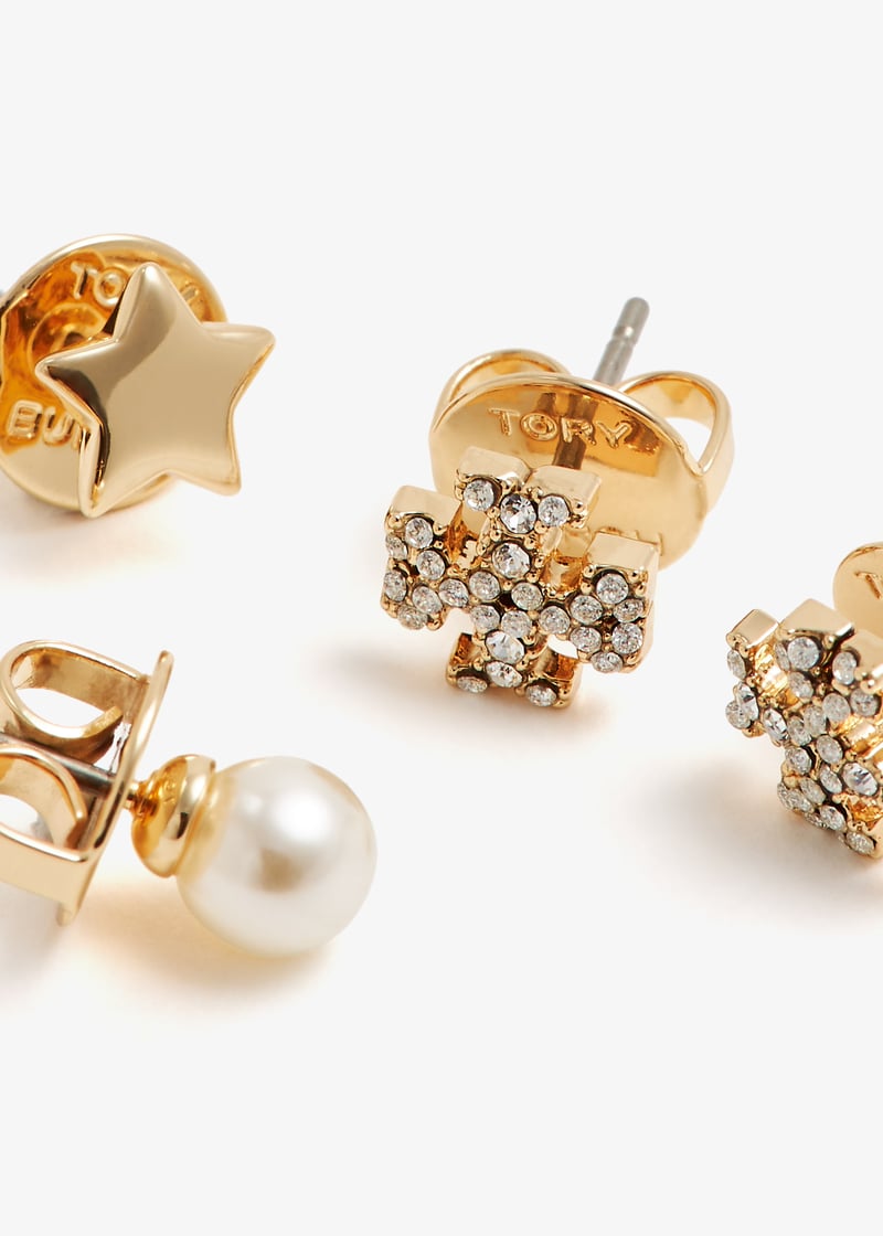 TORY BURCH｜ (KIRA STUD GIFT SET (164115-749)) Tory Burch Kira stud earrings gift set for Women - Gold in