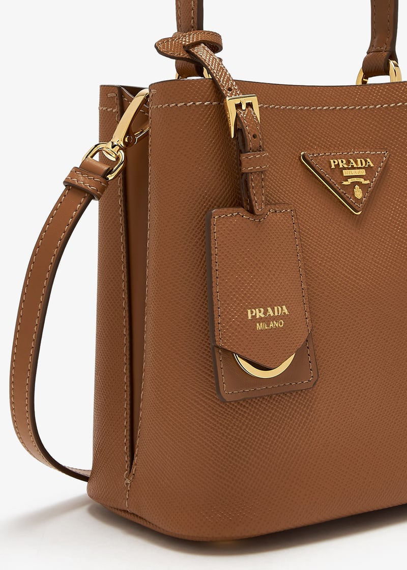 Prada Panier Small handbag Brown ハンドバッグ PRADA Small Saffiano Leather Prada Panier Bag
