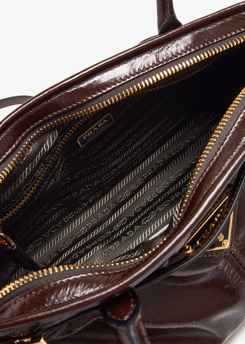 Prada Bonnie medium leather handbag for Women - Brown in