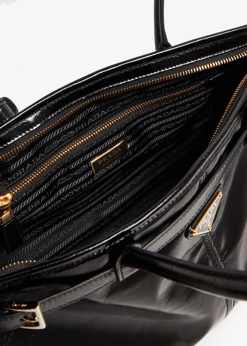 Prada Bonnie large leather handbag for Women - Black in