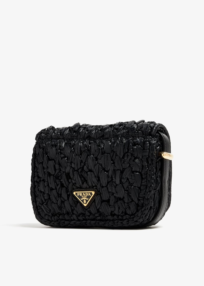 PRADA セール★ 1I565M New Prada Logo Tessuto Nylon Soft Calf Trim Black Crossbody