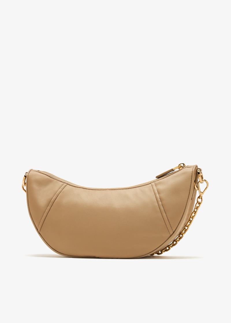 【関税&送料込】Prada Beige Re-Nylon Prada Demi-Lune Shoulde Prada Demi-lune Re-Nylon shoulder bag for Women - Beige in