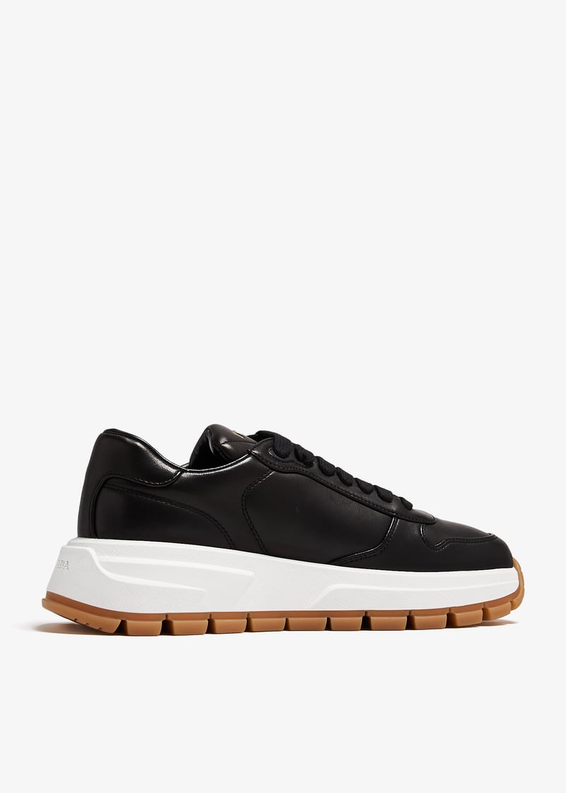 Prada Leather sneakers for Women - Black in Qatar | Level Shoes