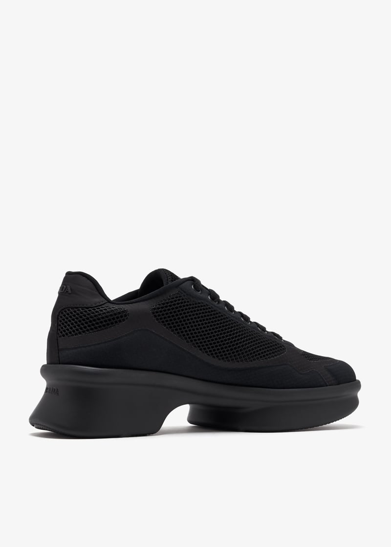 Prada Re-Nylon and mesh fabric sneakers for Women - Black in