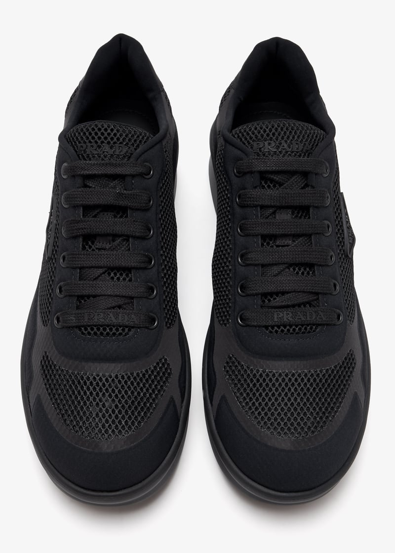 Prada Re-Nylon and mesh fabric sneakers for Women - Black in