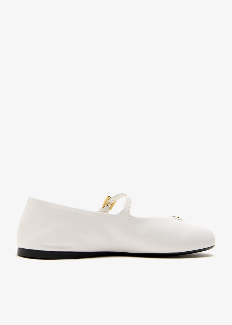 フラットシューズ [PRADA] Ivory leather ballerinas Prada Nappa leather ballerinas for Women - White in UAE
