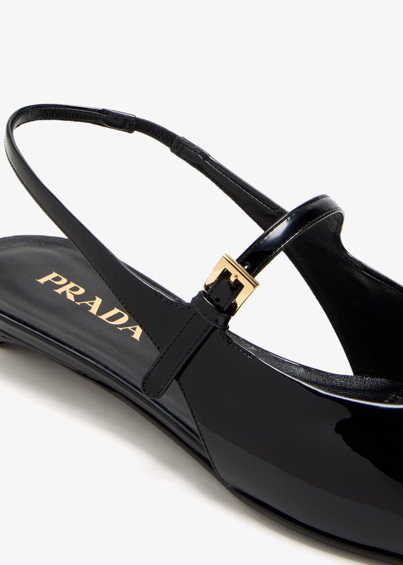 Prada Patent leather slingback ballerinas for Women - Black
