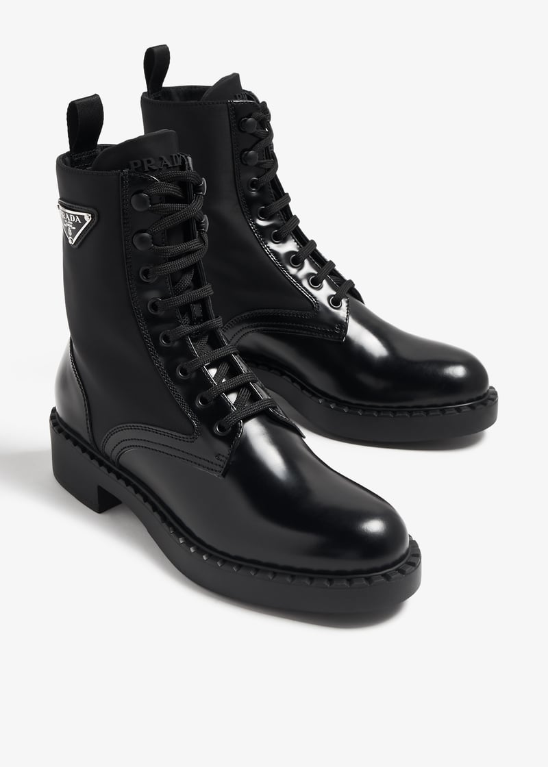 ショートブーツ・ブーティ PRADA 1U251N_055 BRUSHED LEATEHR BOOTIES Black Brushed Leather Chelsea Booties | PRADA