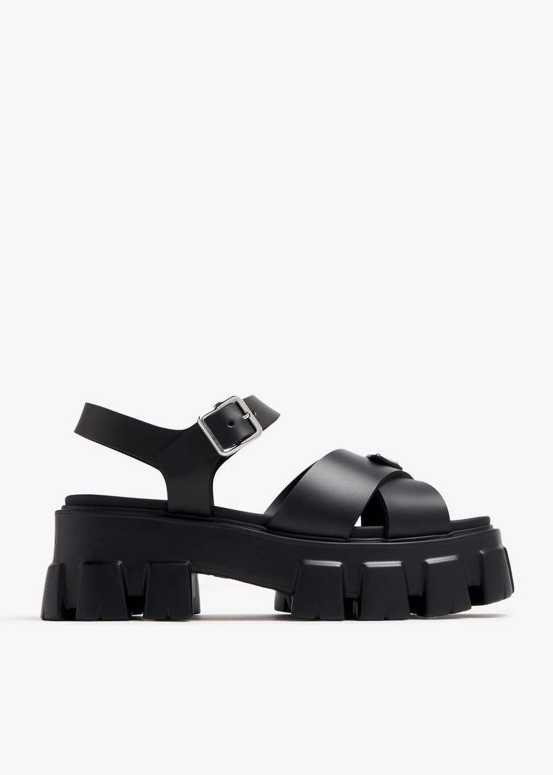 Prada Rubber sandals for Women - Black in Qatar | Level Shoes