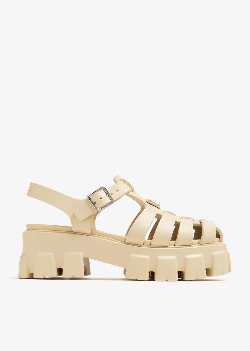 Prada Rubber Monolith sandals for Women - Beige in UAE