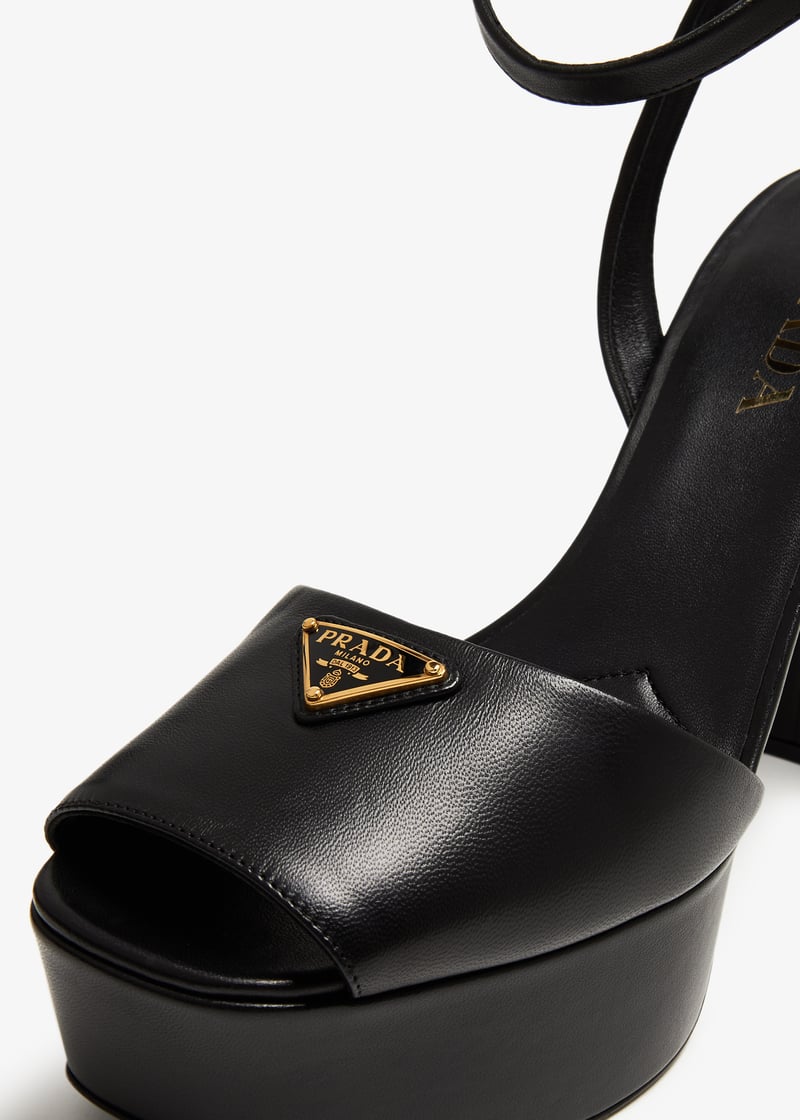 【日本入手困難】Nappa leather platform sandals Prada Nappa leather platform sandals for Women - Black in
