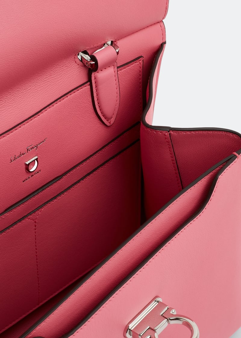 ハンドバッグ FERRAGAMO LIGHT PINK PIERCING S LEATHER TOP HANDLE BAG LIGHT PINK PIERCING S LEATHER TOP HANDLE BAG