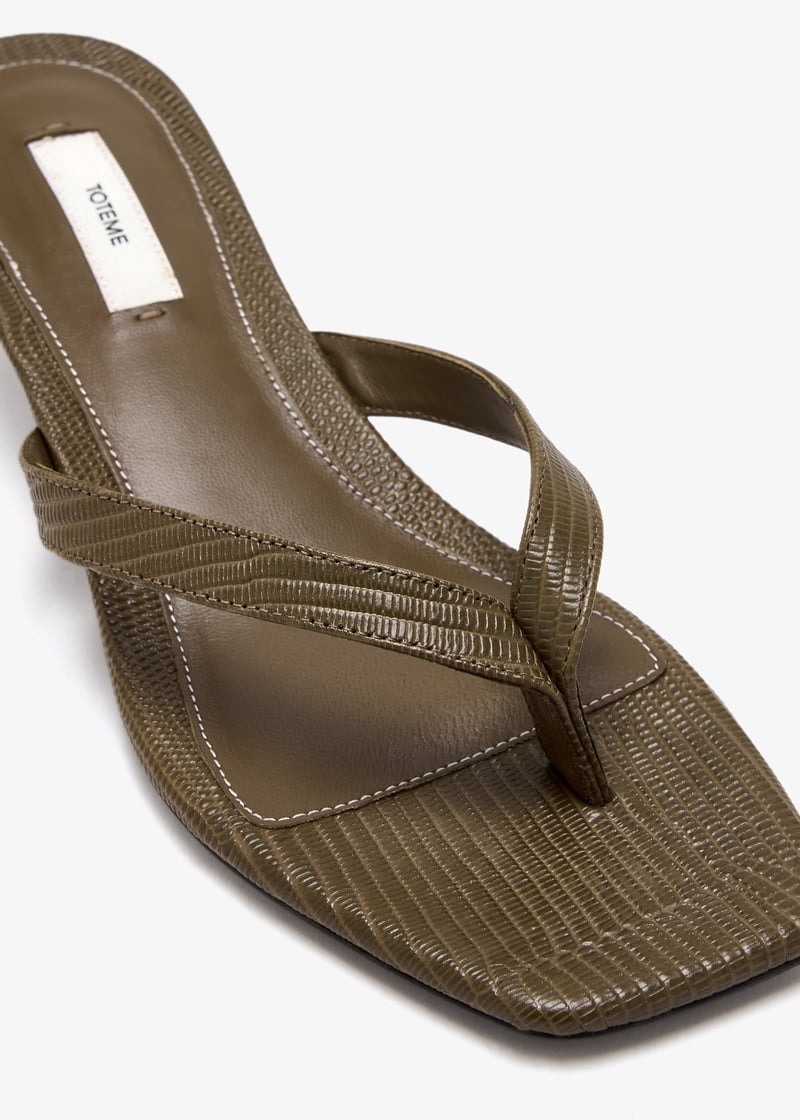 TOTEME Lizard-embossed kitten heel sandals for Women - Green