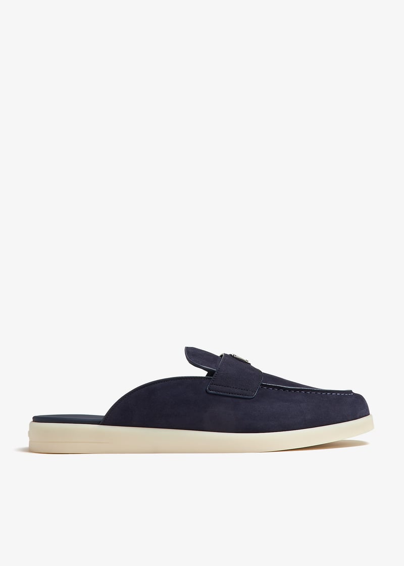 PRADA スタイリッシュ ロゴ Suede Sabots Prada-Suede-Sabots-Slides-