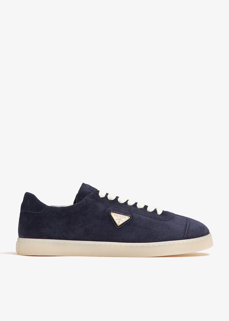 スニーカー PRADA 'Lane' sneakers Green 2EE394054 Prada Lane suede sneakers for Men - Navy in UAE | Level Shoes