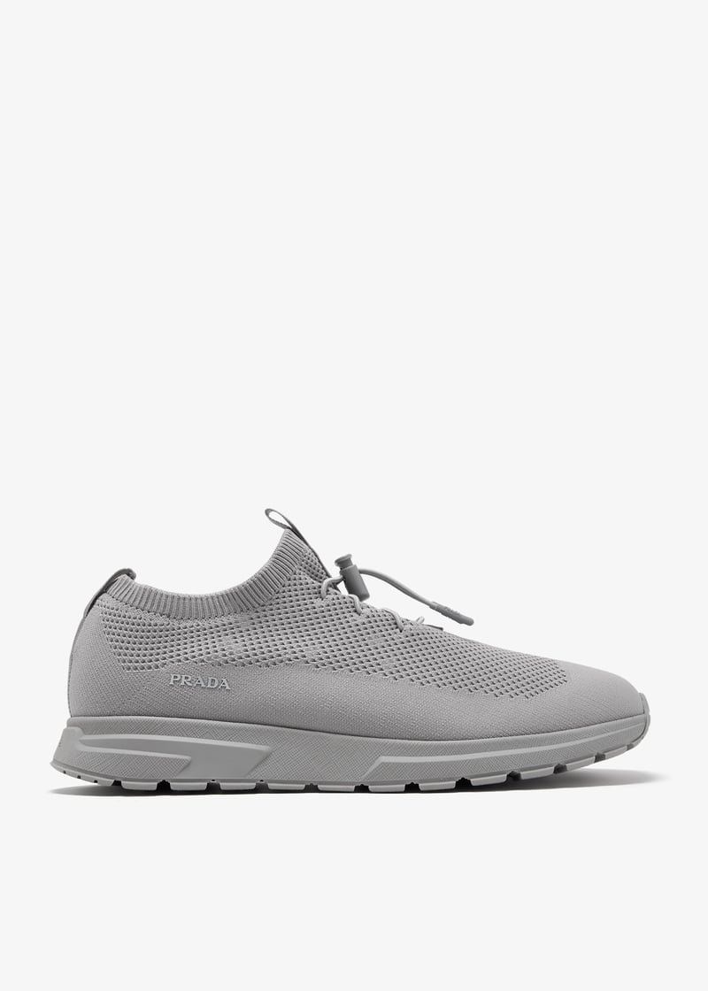 【日本入手困難】Prax 2.0 fabric and mesh sneakers スニーカー Prada Prax stretch knit sneakers for Men - Grey in Qatar