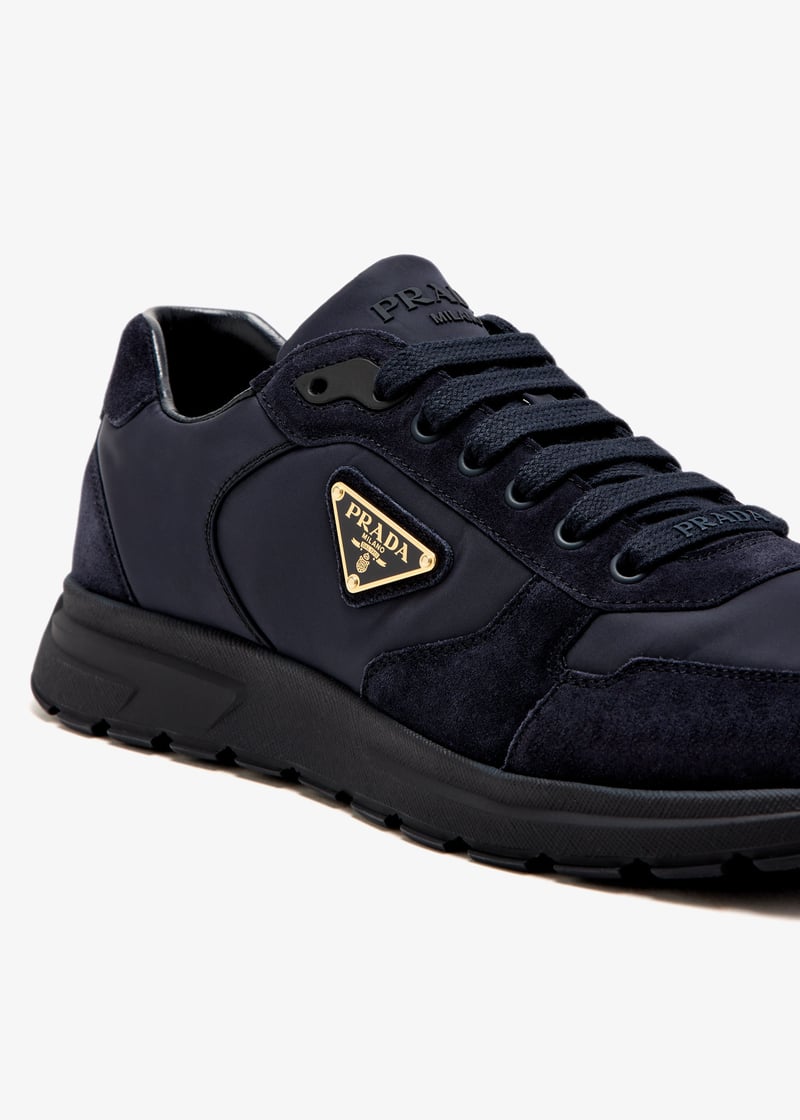 Prada Prax 2.0 Re-Nylon and suede sneakers for Men - Navy in