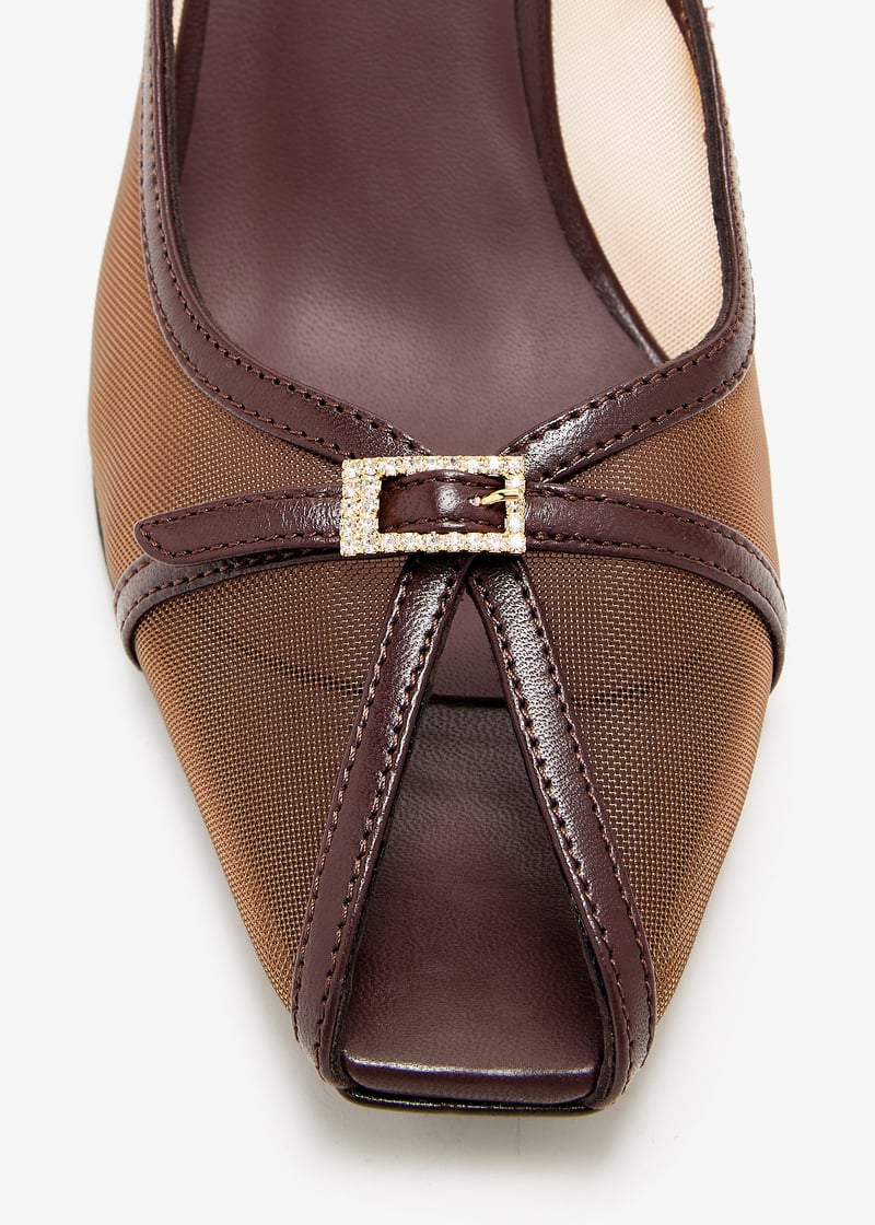 サンダル・ミュール LE SILLA Brown mesh Chanel Vittoria pumps Le Silla Vittoria sandals for Women - Brown in UAE | Level Shoes