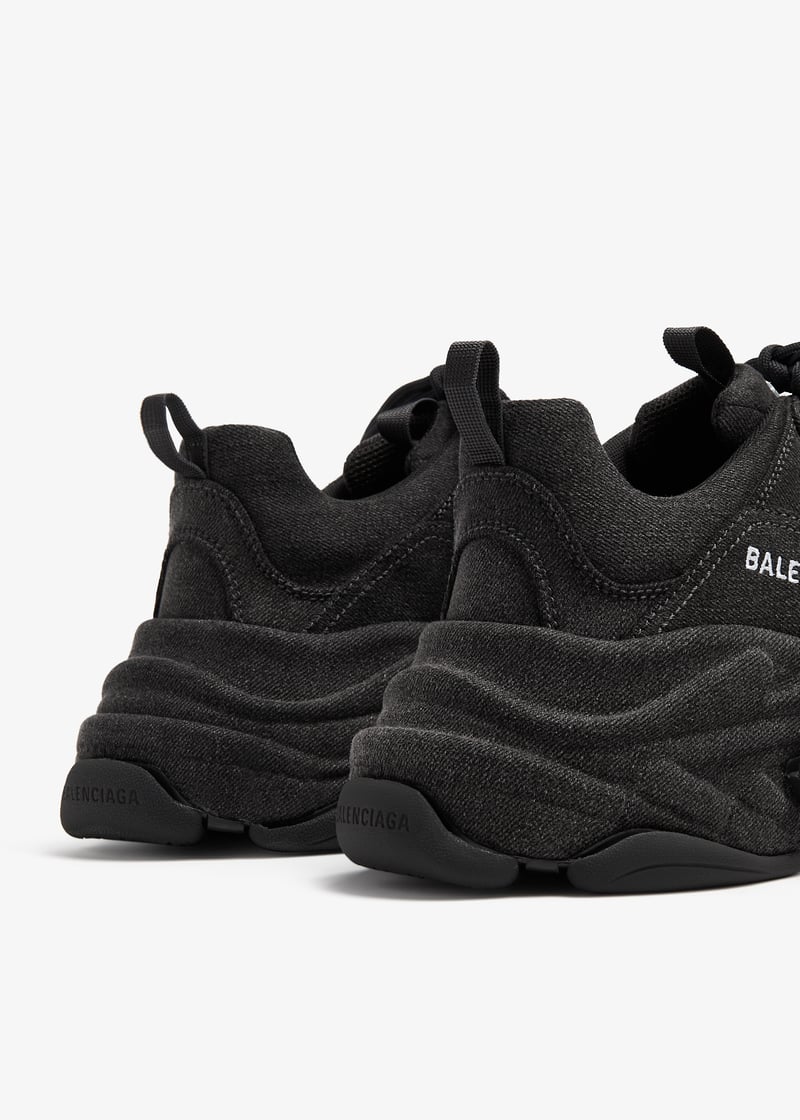 Balenciaga Triple S denim sneakers for Men - Black in Qatar