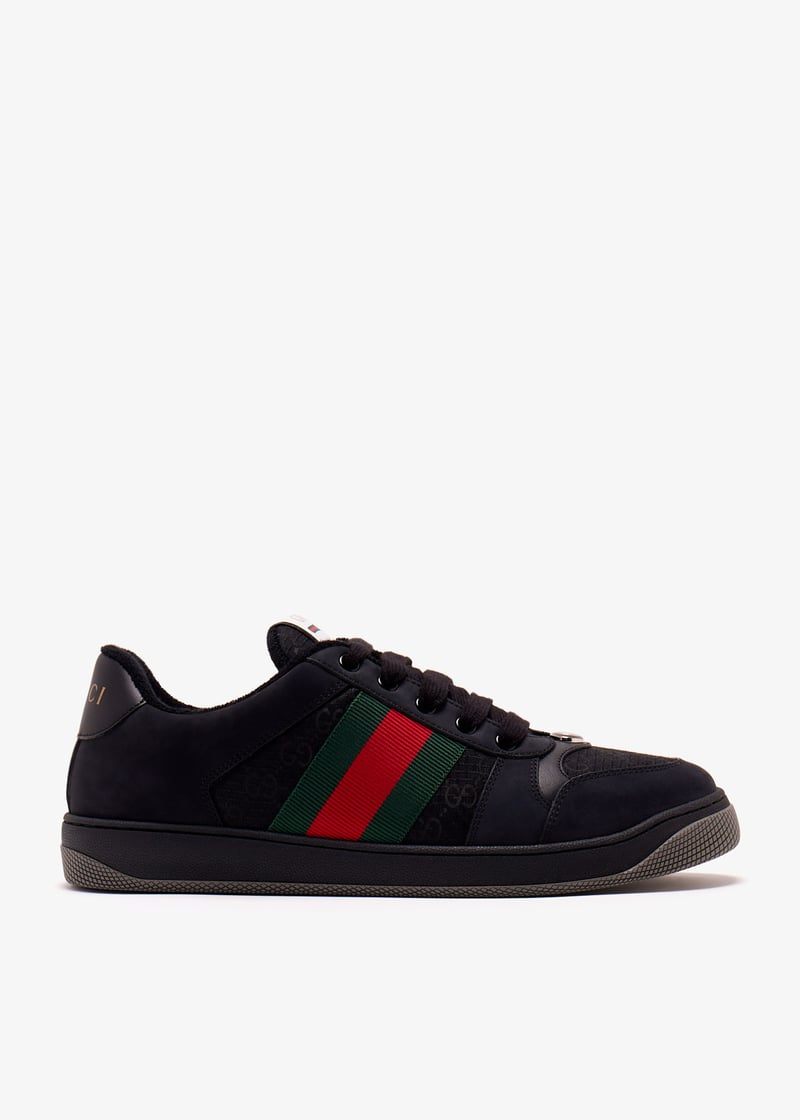 【GUCCI】SCREENER SNEAKERS●576223FAD941058 Gucci Screener sneakers for Men - Black in Qatar | Level Shoes