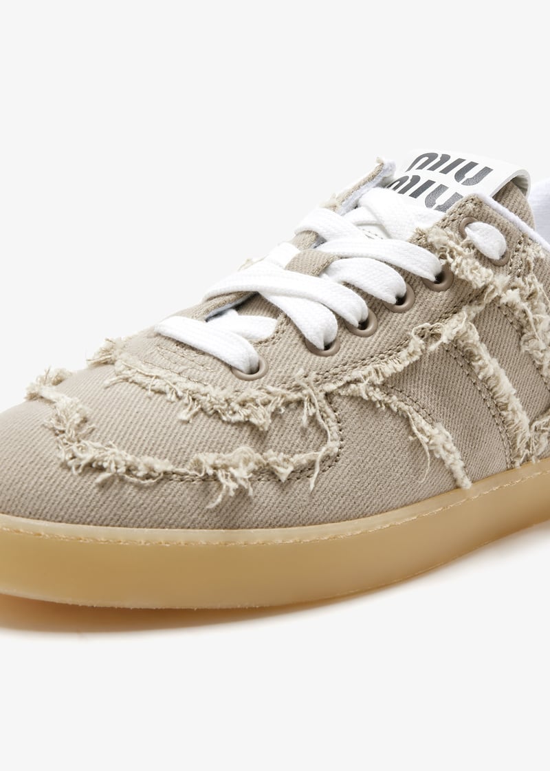 Miu Miu Denim sneakers for Women - Beige in UAE | Level Shoes