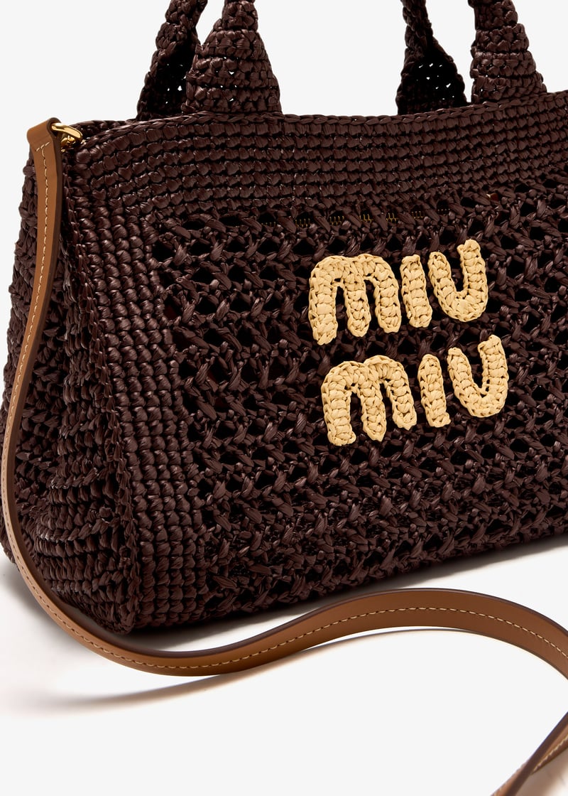Miu Miu Raffia-effect woven handbag for Women - Brown in KSA