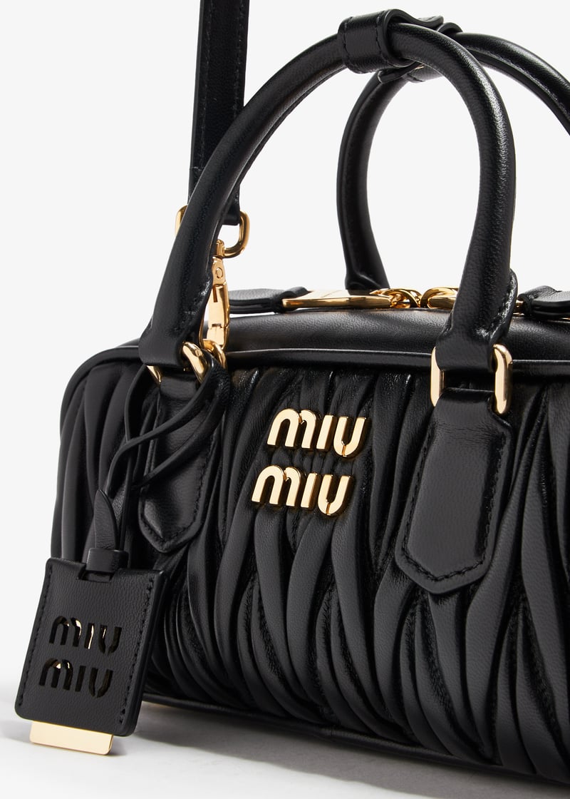Miu Miu Arcadie matelassé leather bag for Women - Black in