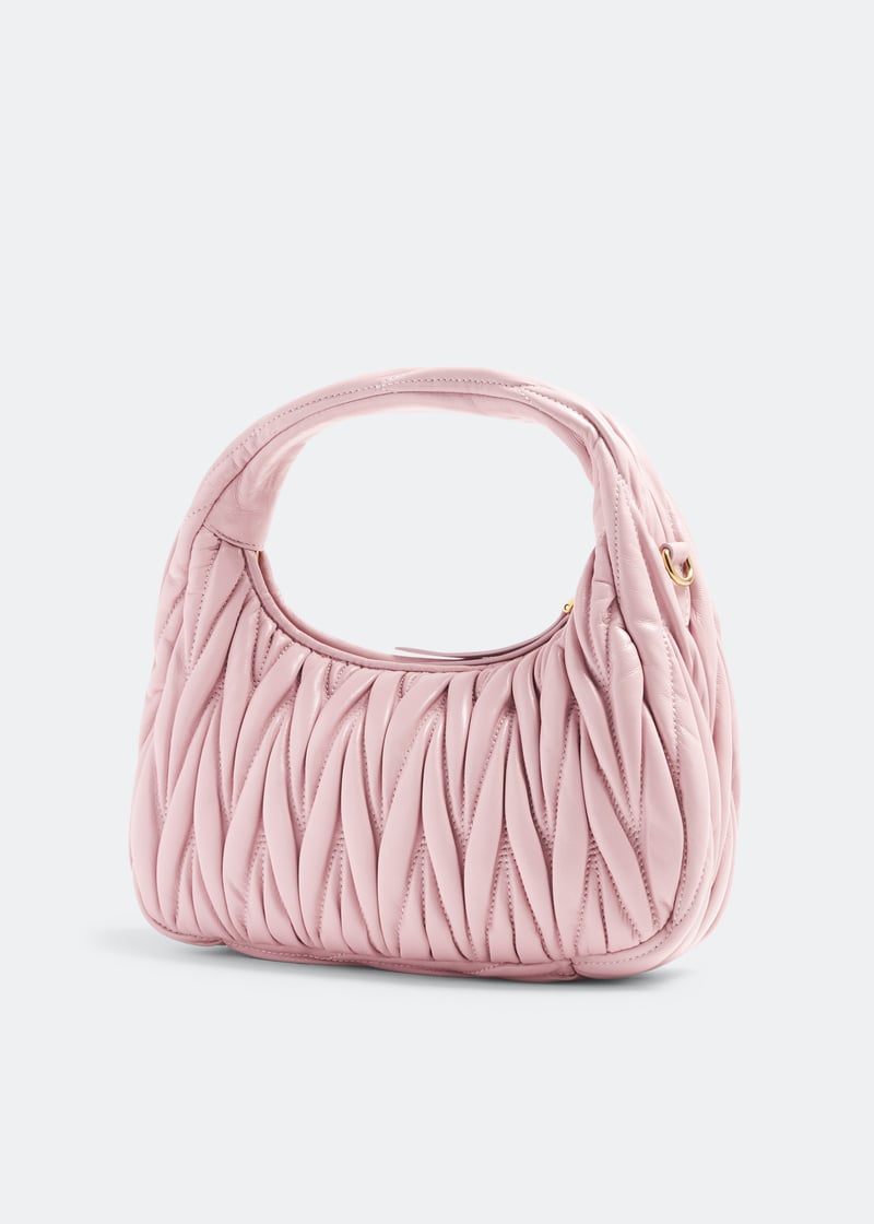 Miu Miu Wander matelassé mini hobo bag for Women - Pink in
