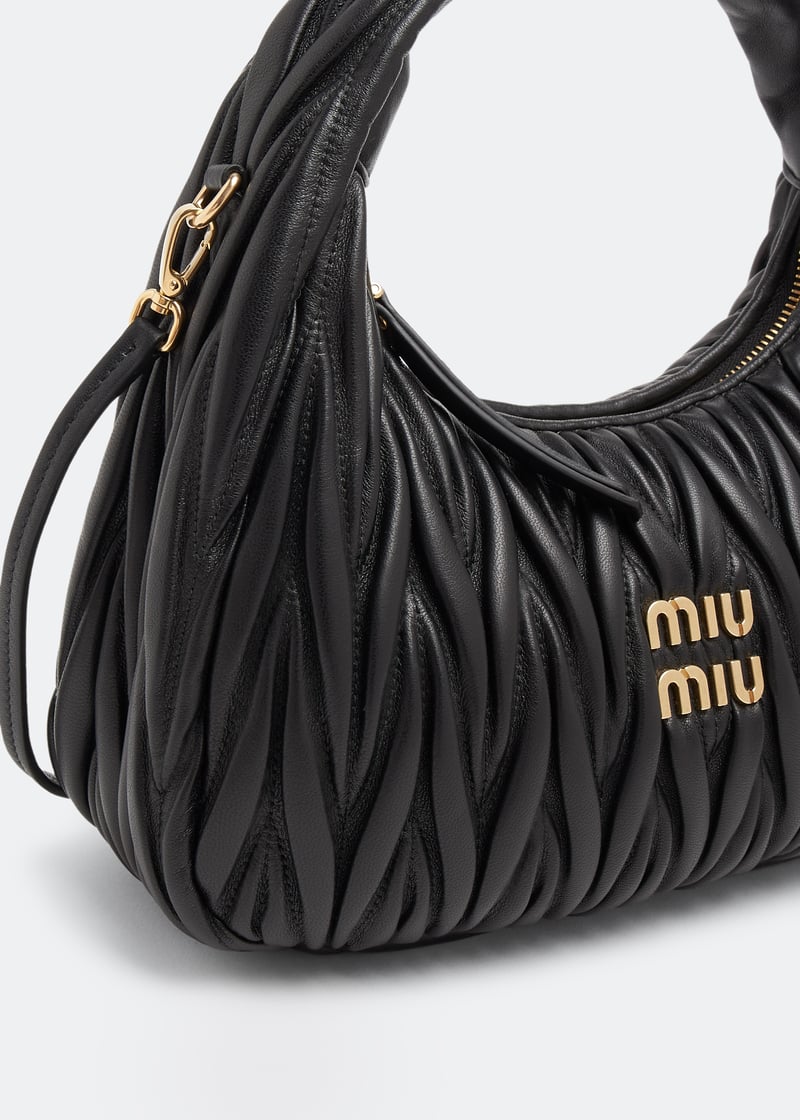 ☆関税込☆MIU MIU★MATELASSE hobo bag★ Miu Miu Wander matelassé hobo mini-bag for Women - Beige in