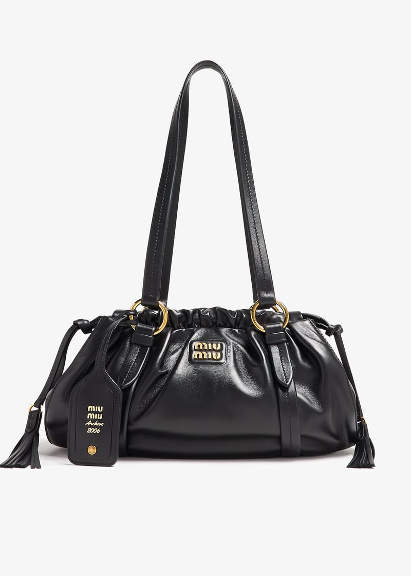 ハンドバッグ MIUMIU BLACK LEATHER HANDBAG Miu Miu Joie nappa leather bag for Women - Black in Qatar