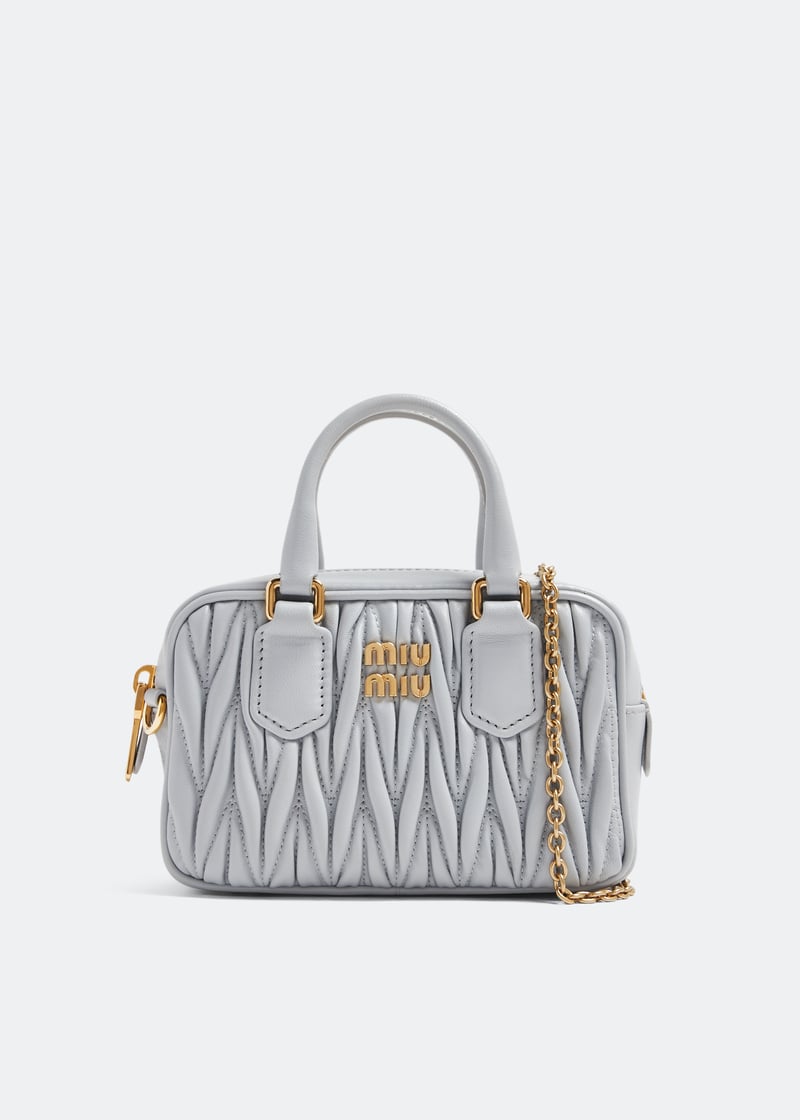 Miu Miu Matelassé top handle mini bag for Women - Grey in