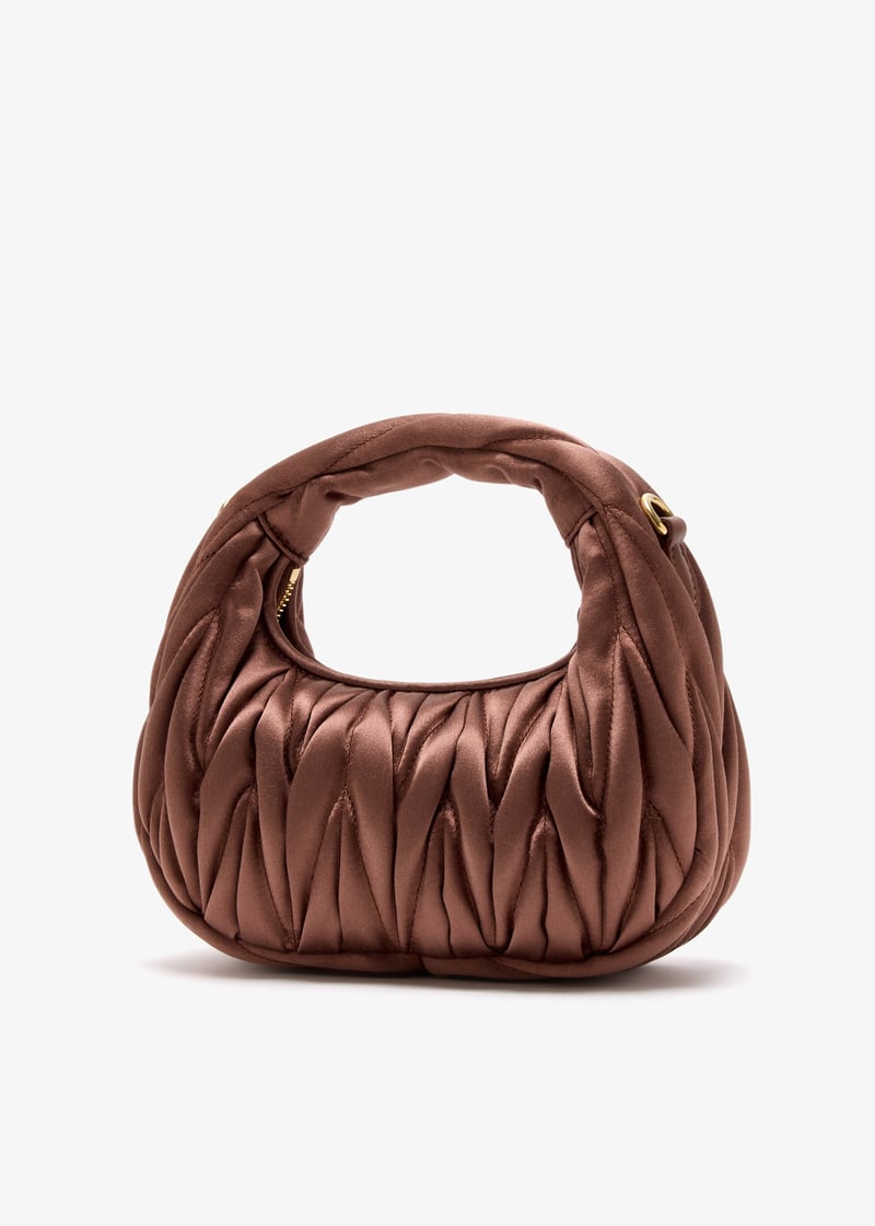★【MIUMIU】 WANDER MATELASSE HOBO BAG★ミニホボバッグ★ Black Wander Matelassé Nappa Leather Hobo Bag | Miu Miu
