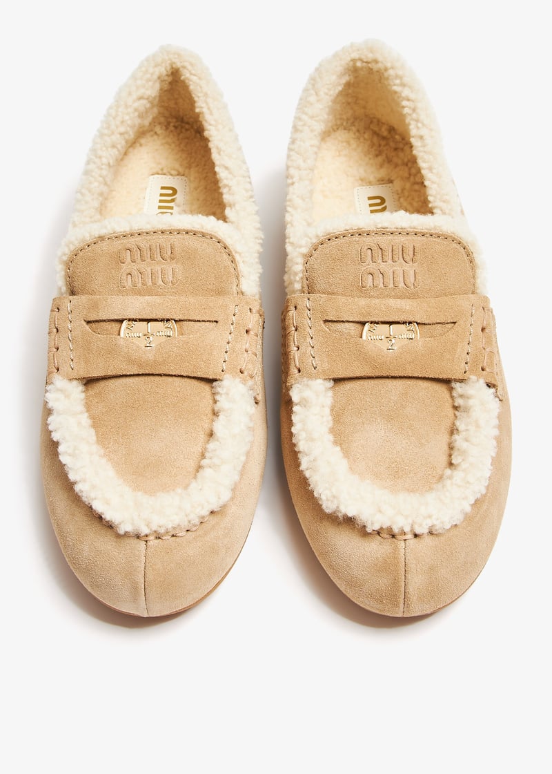 Miu Miu Suede loafers for Women - Brown in UAE | Level Shoes