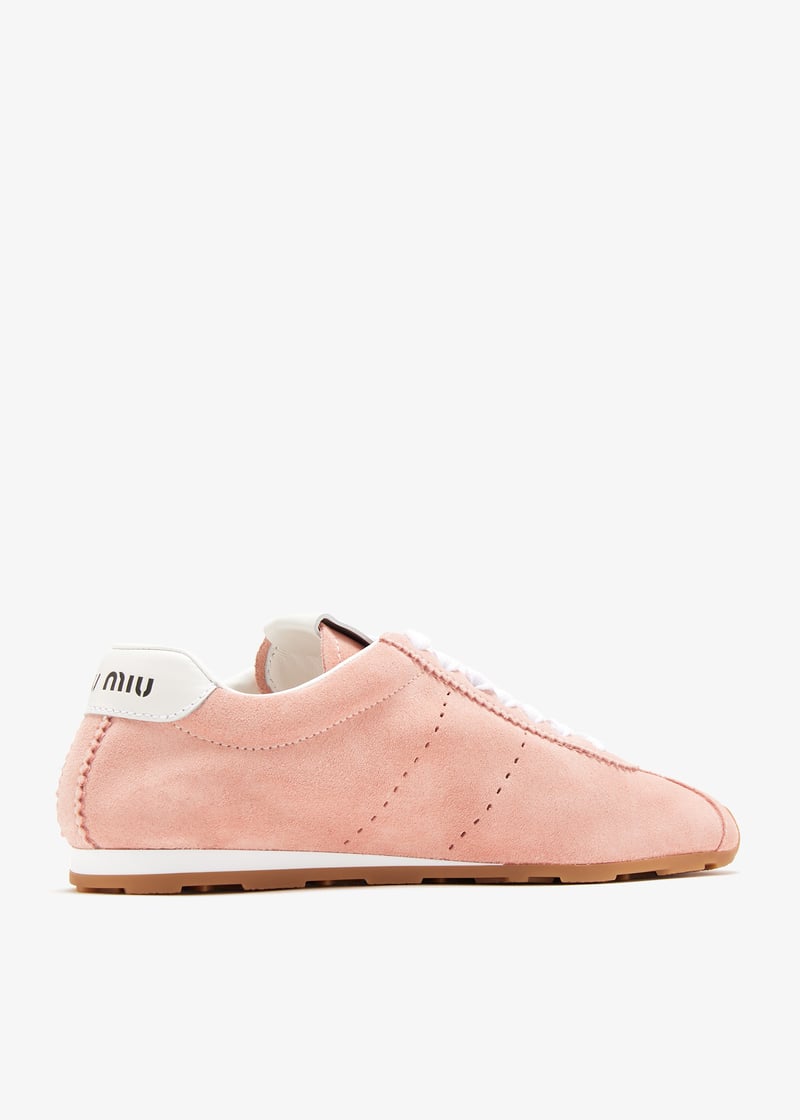 Miu Miu Plume suede sneakers for Women - Pink in Qatar